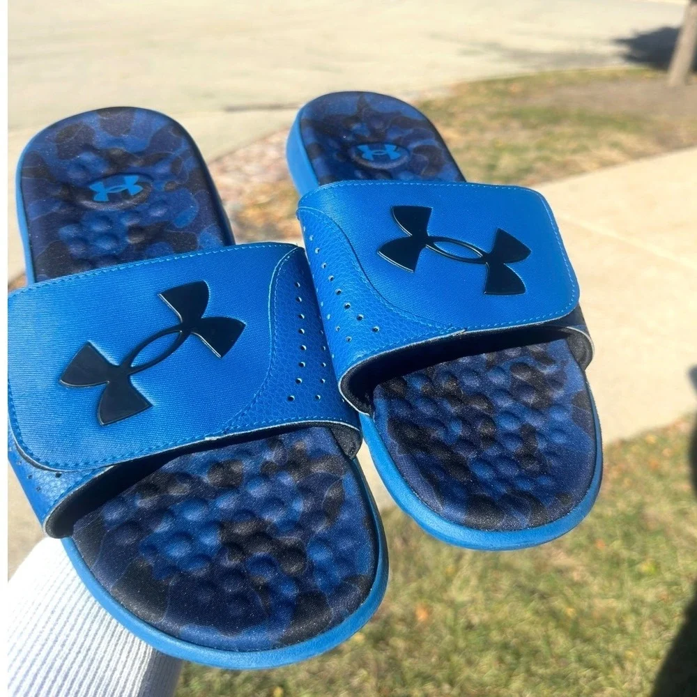 Under Armour Men's Ignite Pro Graphic Slide Sandals‎ Size 12 Blue